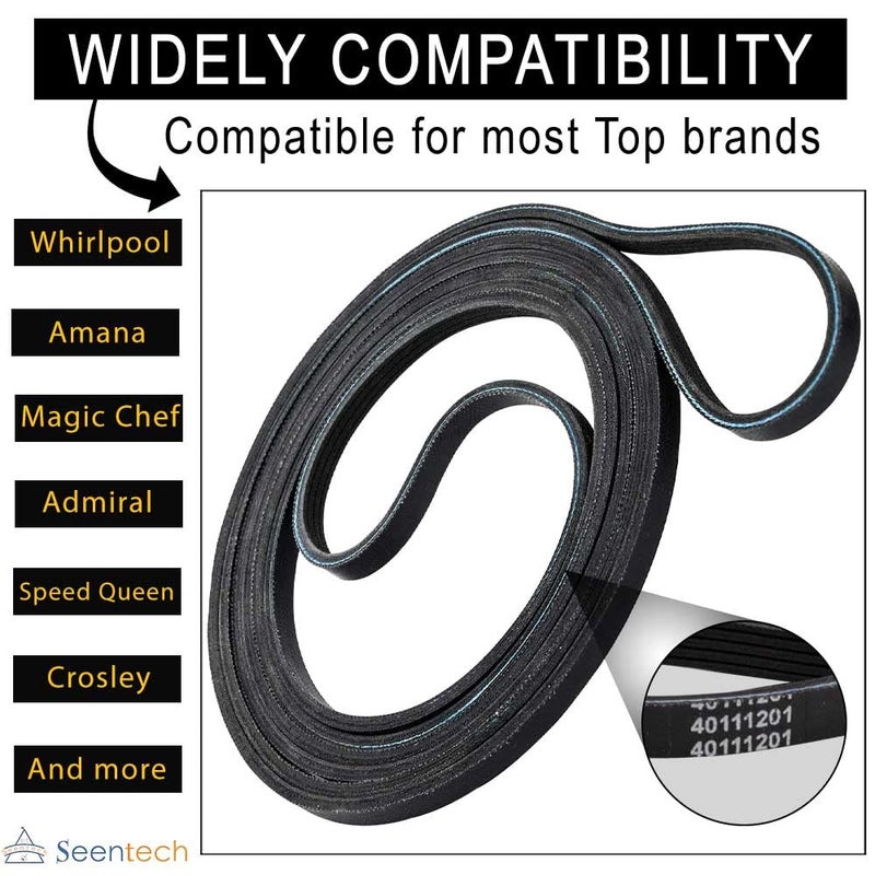 Seentech 40111201 Dryer Drum Belt by Seentech, Compatible for Whirlpool Maytag Dryers - Replaces Part Number WP40111201 59174 PS11742271 WP40111201VP 14218936 40051501 40051502 WP40111201 AP6009126 R0606549 - Image 2